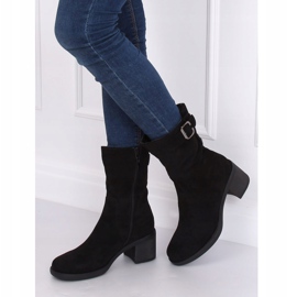 Bottines noires à talons bas TX-1821 Noir le noir 1