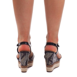 Sandales Compensées Espadrilles FY8286 Noir le noir 4