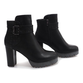 Bottes chaudes sur un talon TL-10 Noir 1