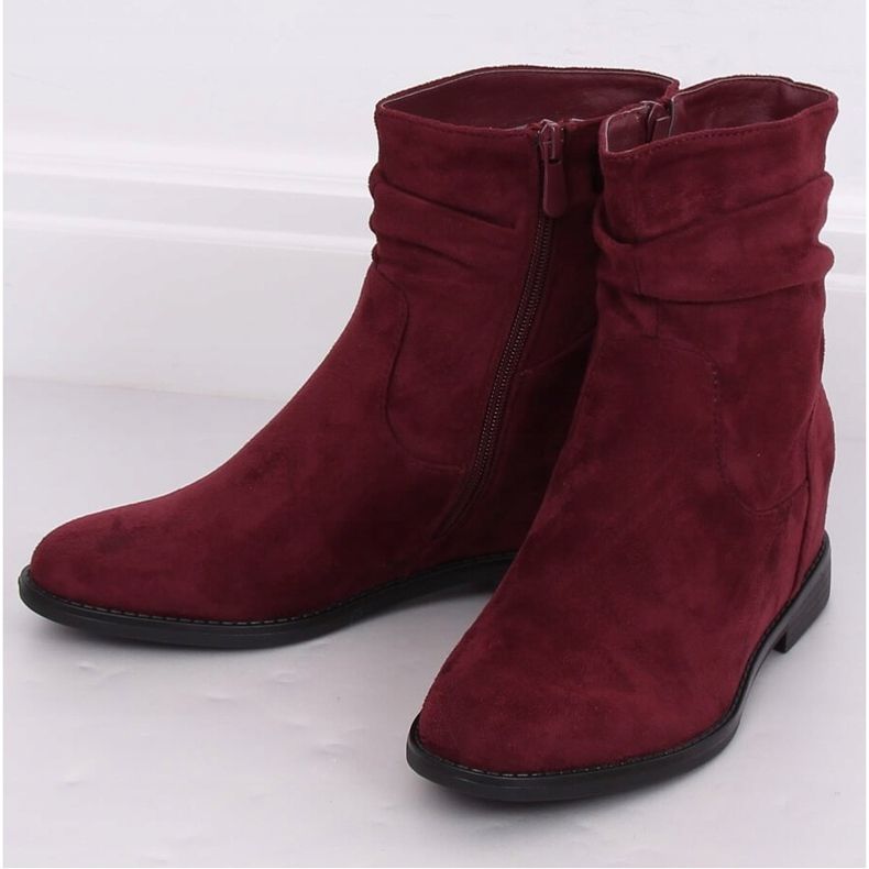 Bottes sur un talon compensé caché 2C8AX7680-1 Bordeaux rouge 1