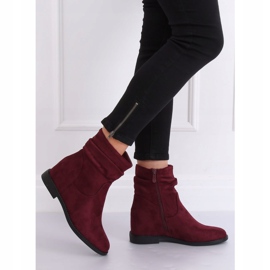 Bottes sur un talon compensé caché 2C8AX7680-1 Bordeaux rouge 3