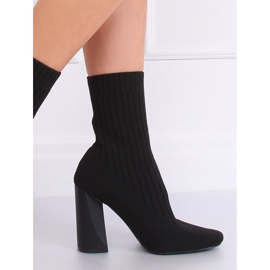 Noir X8037 Bottines chaussettes noires jaune 2