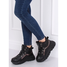 Chaussures de sport montantes noires B0012-SP Noir 1