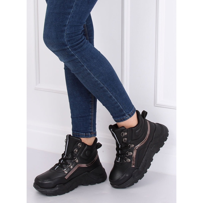Chaussures de sport montantes noires B0012-SP Noir le noir 1