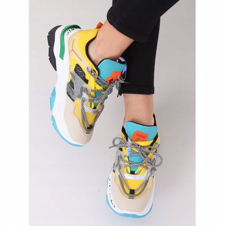 LA65P Baskets jaunes multicolore 1