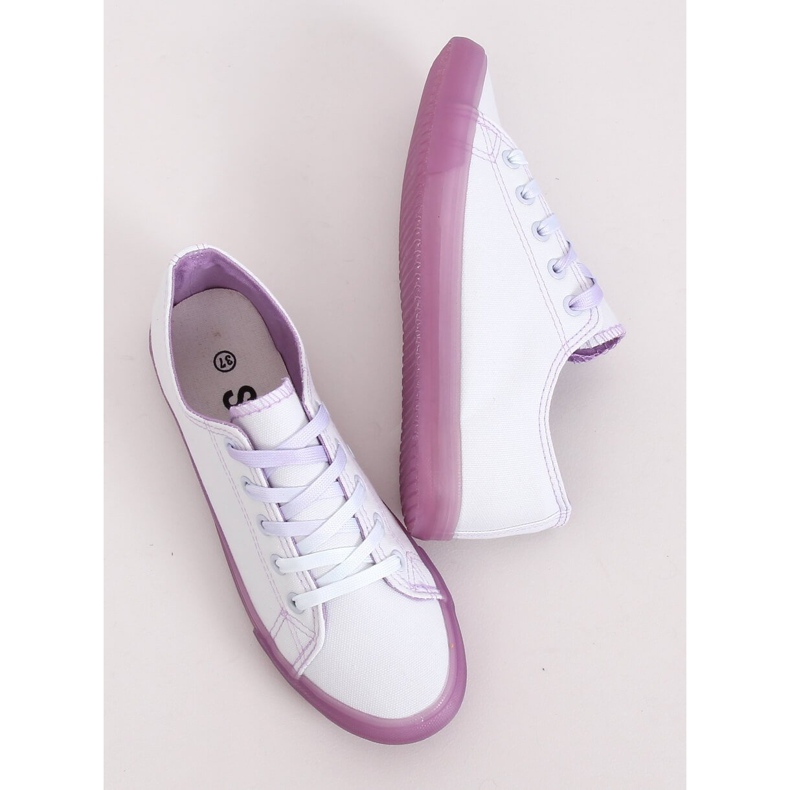 Baskets femme ombre blanches et violettes E3508 Violet 1
