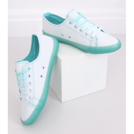 Baskets femme ombre blanches et vertes E3508 Vert 2