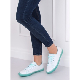 Baskets femme ombre blanches et vertes E3508 Vert 1