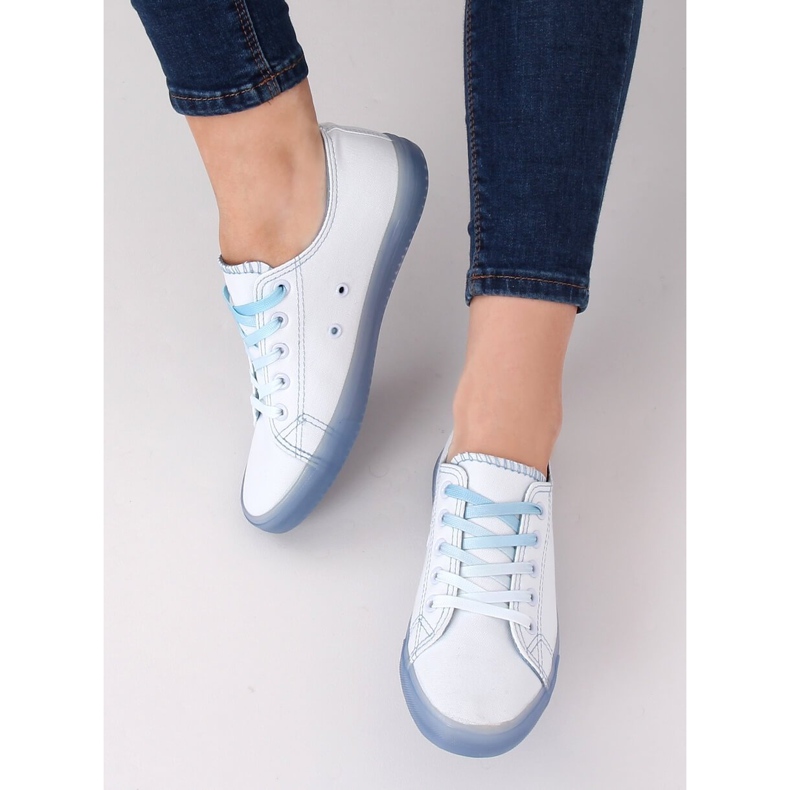 Baskets femme ombre blanches et bleues E3508 Bleu 1