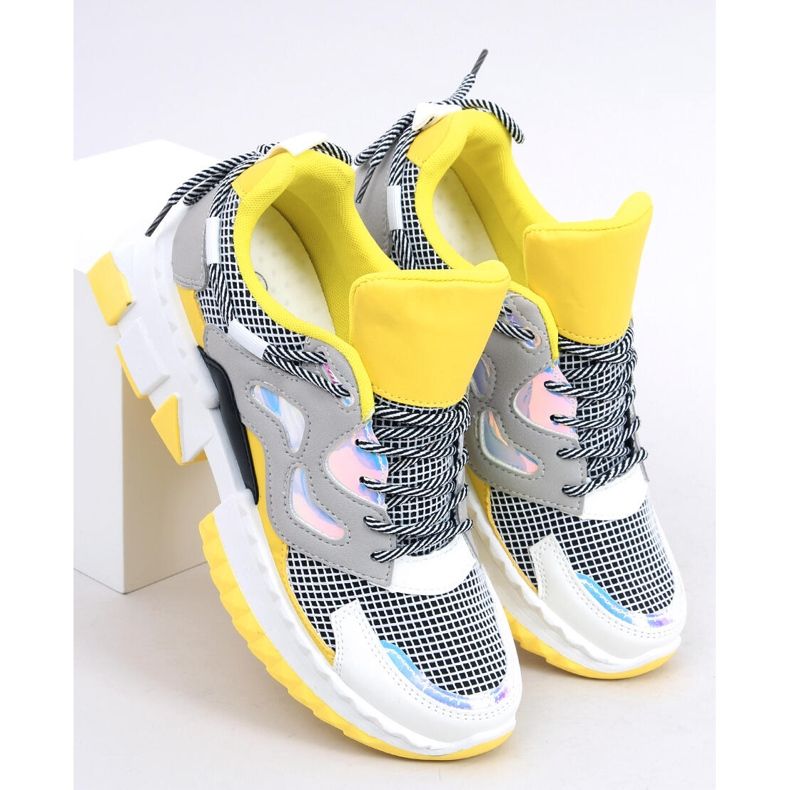 LA67P Baskets jaunes multicolore 1