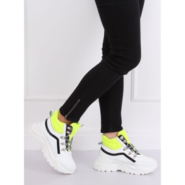 Chaussures de sport hautes blanches et jaunes RB-3348 BLANC / JAUNE 1