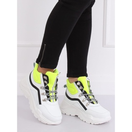 Chaussures de sport hautes blanches et jaunes RB-3348 BLANC / JAUNE 2