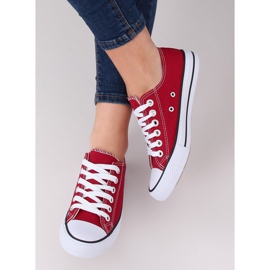 Baskets classiques pour femmes marron 7050Y Wine rouge 1