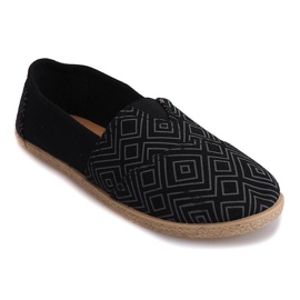 Espadrilles en lin B211-2 Baskets noires le noir 1