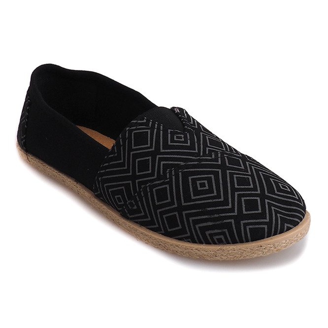 Espadrilles en lin B211-2 Baskets noires 1