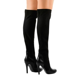 Bottines femme en daim sur un talon 8020 le noir 3