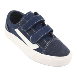 Baskets Velcro AlaVans Atletico 18081 marine blanche bleu marin 1