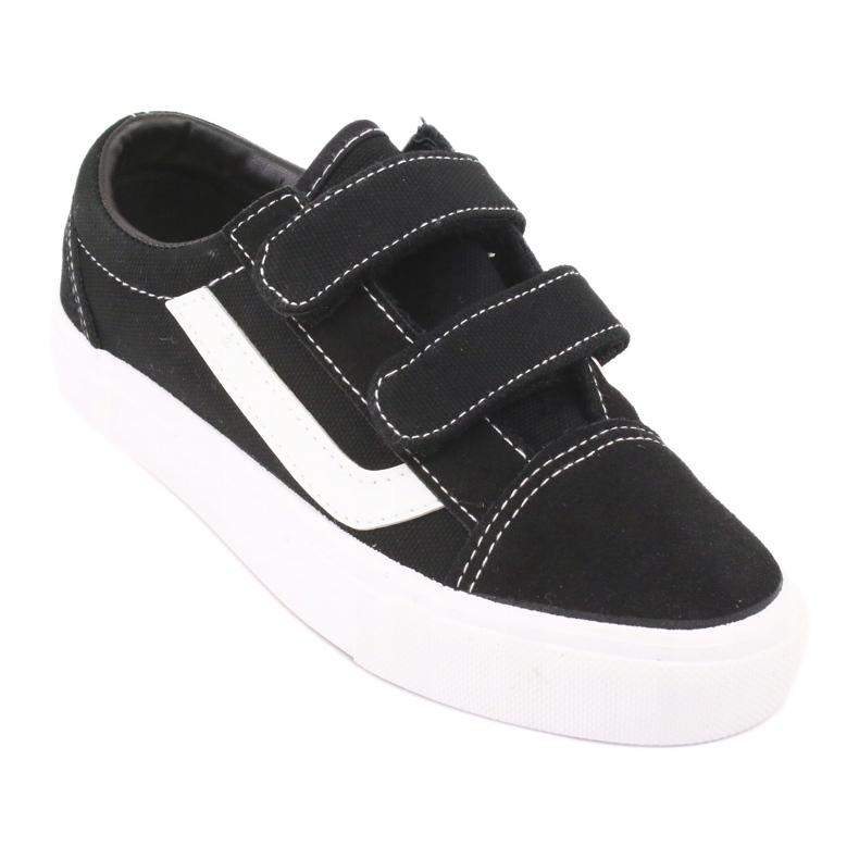 Baskets velcro AlaVans Atletico 18081 noir blanc 1