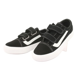 Baskets velcro AlaVans Atletico 18081 noir blanc 3