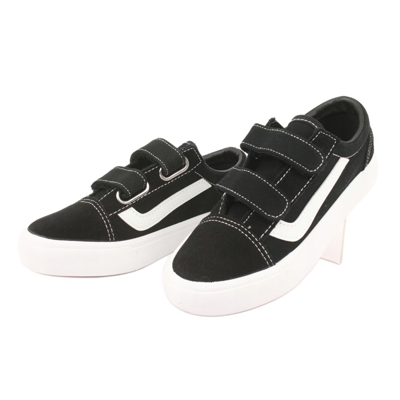 Baskets velcro AlaVans Atletico 18081 noir blanc 3