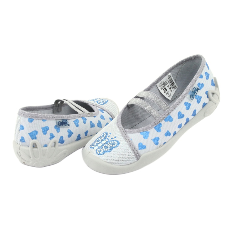 Chaussures enfant coeurs Befado 116X267 bleu gris 4 Chaussures enfant coeurs Befado 116X267 bleu gris 4