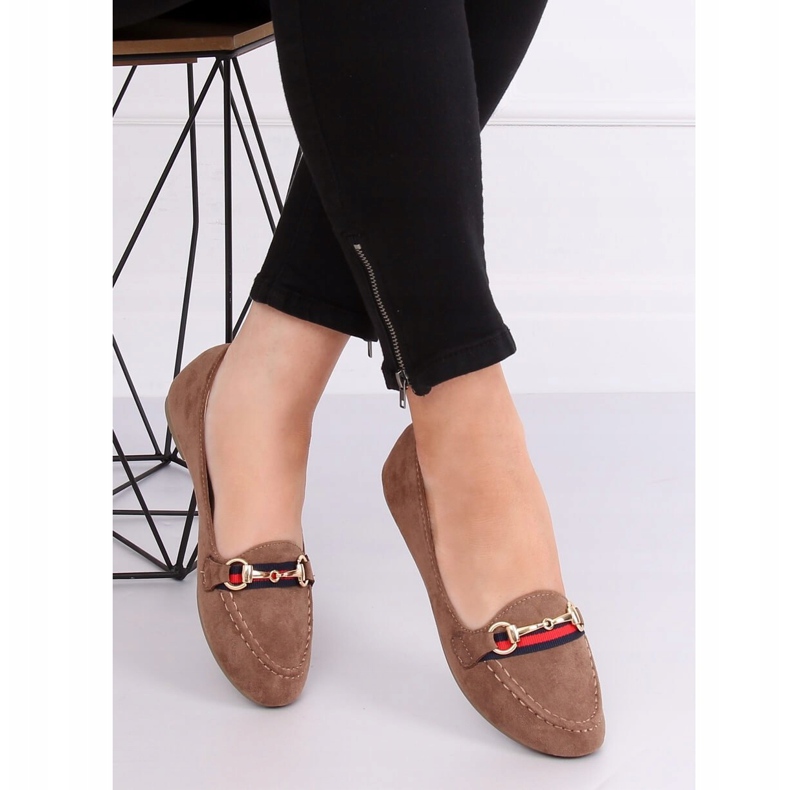 Mocassins femme beiges B2027 Kaki 2