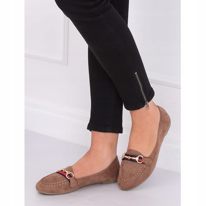 Mocassins femme beiges B2027 Kaki 1