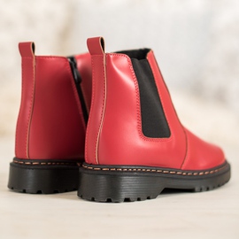 SHELOVET Bottines Chelsea sur la plateforme rouge 1