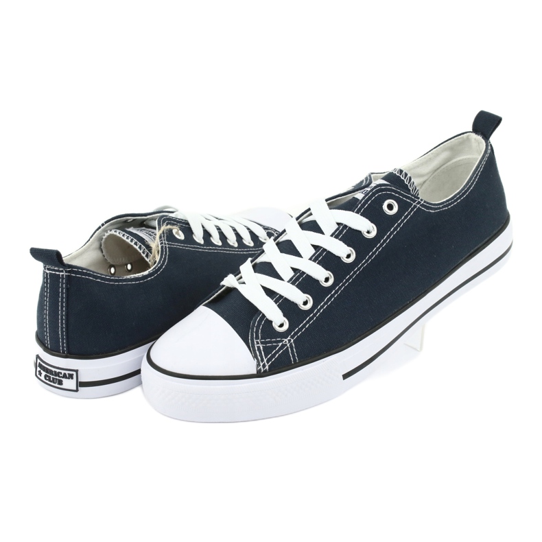 American Club LH06 Navy Blue Bneakers blanc bleu marine 4