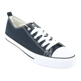 American Club LH06 Navy Blue Bneakers blanche bleu marin 1