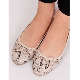 Ballerines en peau de serpent LK31P Snake beige 1