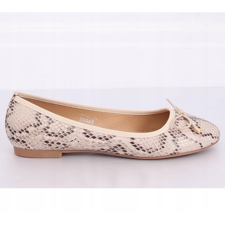 Ballerines en peau de serpent LK31P Snake beige 2
