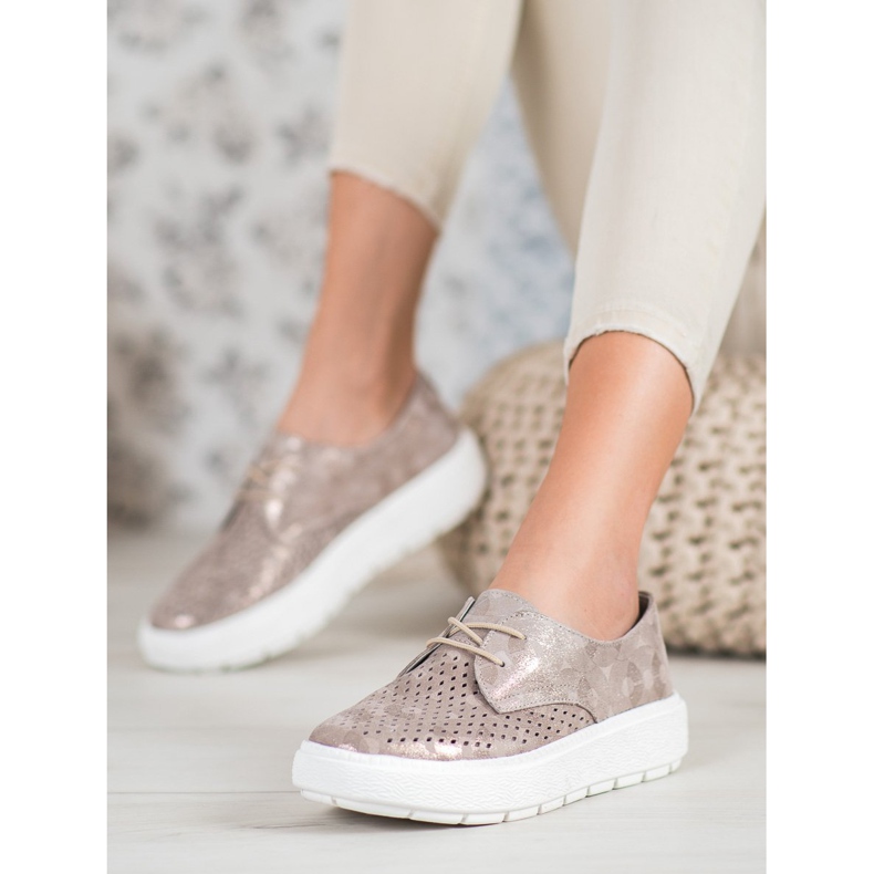 Goodin Chaussures en cuir léger multicolore jaune 1