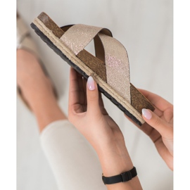 Goodin Chaussons dorés confortables 2