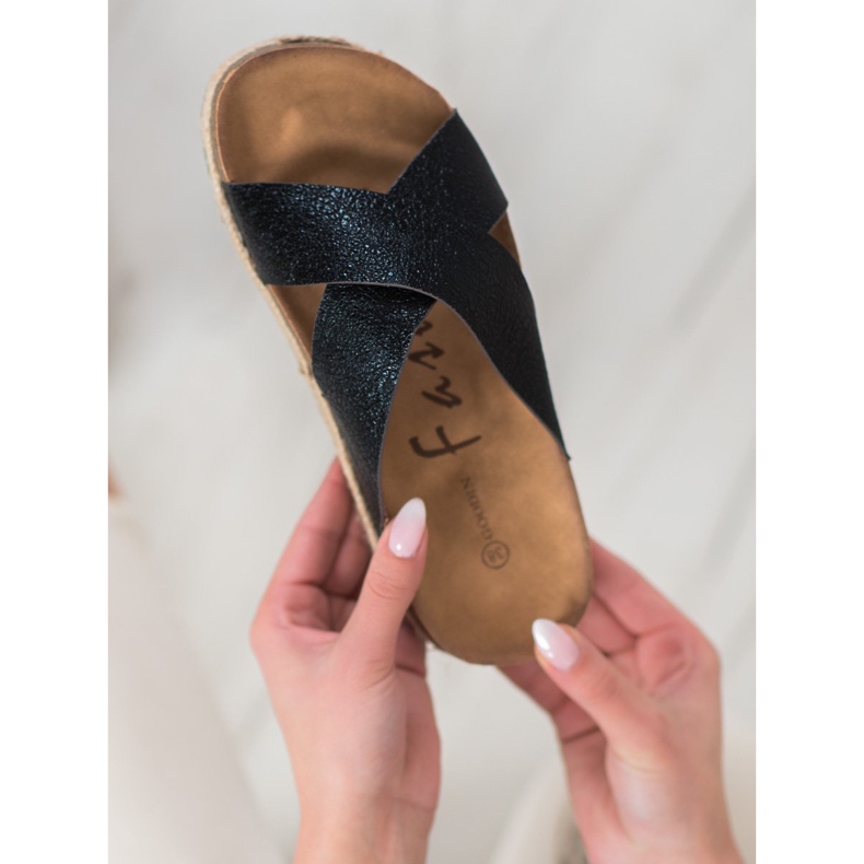 Goodin Chaussons noirs confortables 1