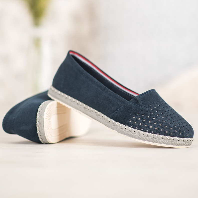 Goodin Ballerine En Cuir Ajouré bleu 2