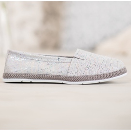 Goodin Ballerines En Cuir Avec Effet Holo gris 2