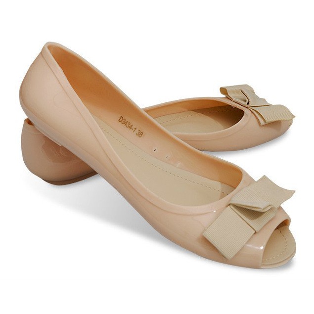 Ballerines Avec Sandales À Bout Ouvert D3434 Beige 1
