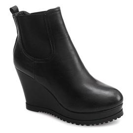 Compensées 9298 Bottes Noires Sur Compensée 2