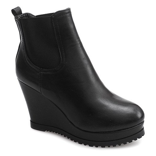 Compensées 9298 Bottes Noires Sur Compensée 2