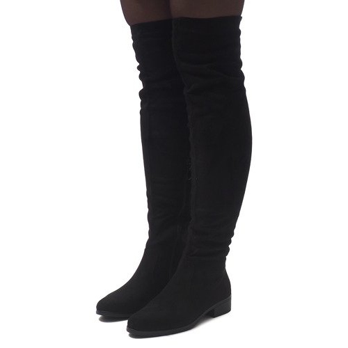 Bottes en daim QQ006 # Noir le noir 1