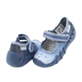Chaussures pour enfants Befado avec zircons 109P186 bleu gris 4