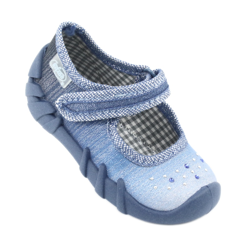 Chaussures pour enfants Befado avec zircons 109P186 bleu gris 1