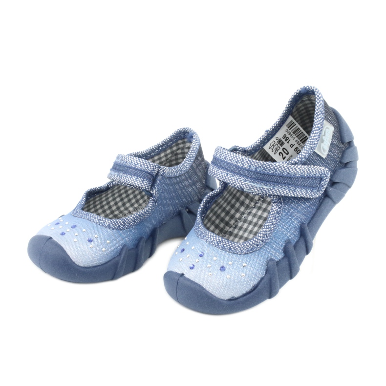 Chaussures pour enfants Befado avec zircons 109P186 bleu gris 3