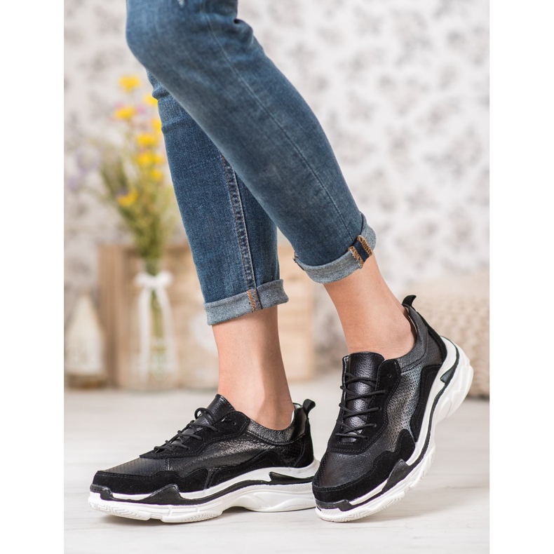 Goodin Baskets en cuir noires 2