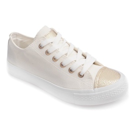 Baskets femme blanches TL13 jaune 1