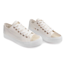 Baskets femme blanches TL13 jaune 3