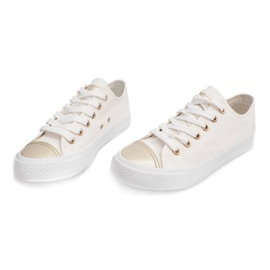 Baskets femme blanches TL13 jaune 4