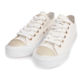 Baskets femme blanches TL13 jaune 5