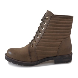 Bottines matelassées kaki 1548 multicolore vert 1